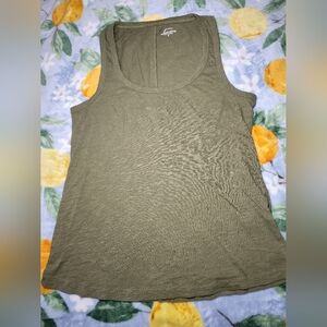 J. Crew Olive Tank Top Size S Vintage Cotton